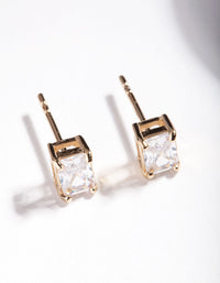 Gold Plated Sterling Silver 1 Carat Baguette Stud Earrings - link has visual effect only