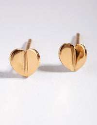 Yellow Gold Plated 3D Heart Stone Earrings - link has visual effect only