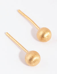 Gold Plated Sterling Silver 5mm Satin Stud Earrings - link has visual effect only