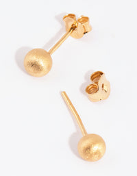 Gold Plated Sterling Silver 5mm Satin Stud Earrings - link has visual effect only