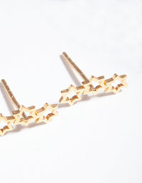 Gold Plated Sterling Silver 3 Star Crawler Earrings - link has visual effect only