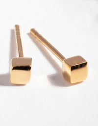 Gold Plated Sterling Silver Mini Cube Stud Earrings - link has visual effect only