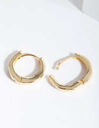 Gold Plated Sterling Silver Textured Huggie Earrings - link has visual effect only