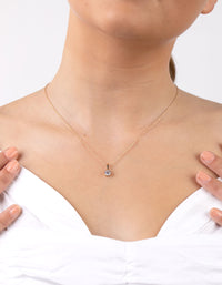 Gold Plated Sterling Silver Cubic Zirconia 1/2 Carat Bale Necklace - link has visual effect only