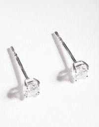 Sterling Silver Cubic Zirconia 1/4 Carat Stud Earrings - link has visual effect only