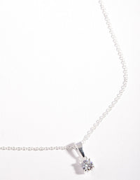 Sterling Silver Cubic Zirconia 1/4 Carat Bale Necklace - link has visual effect only