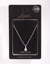 Sterling Silver Cubic Zirconia 1/2 Carat Bale Necklace - link has visual effect only