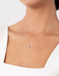 Sterling Silver Cubic Zirconia 1/2 Carat Bale Necklace - link has visual effect only