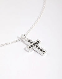 Sterling Silver Cubic Zirconia Pave Cross Necklace - link has visual effect only