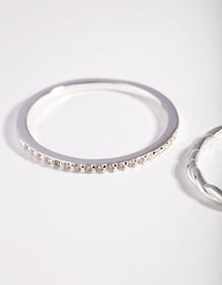 Sterling Silver Cubic Zirconia Twisted Ring Pack - link has visual effect only