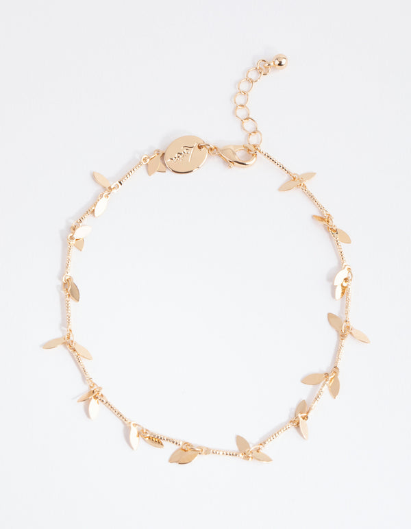 Gold Multi Leaf Anklet