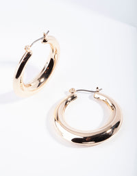 Gold Classic Smooth Hoop Earrings - link has visual effect only