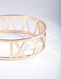 Gold Roman Numeral Cut-Out Bangle - link has visual effect only