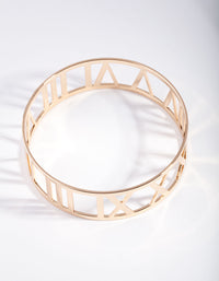 Gold Roman Numeral Cut-Out Bangle - link has visual effect only