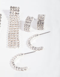 Silver Diamante Fringe Earring Pack - link has visual effect only