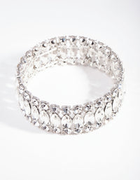 Silver Marquise Stone Stretch Bracelet - link has visual effect only