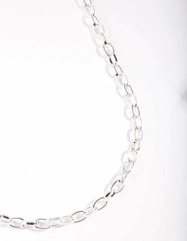 Silver Round Link Necklace