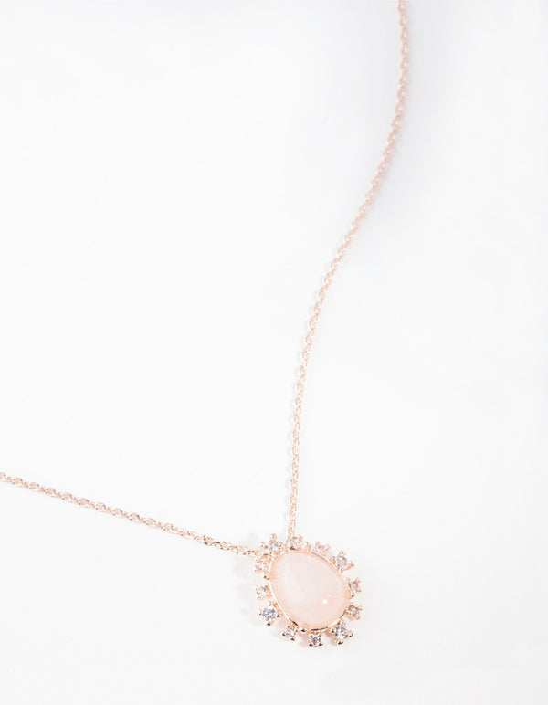 Boutique Rose Gold Small Semi-Precious Necklace