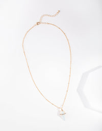 Gold Diamante Moonstone Encased Necklace - link has visual effect only