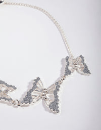 Silver Glitter Butterfly Toggle Bracelet - link has visual effect only