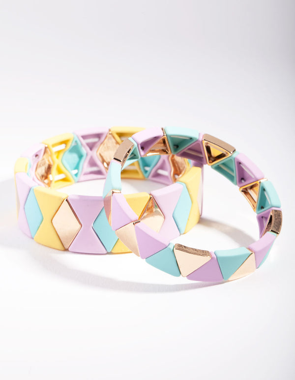 Gold Triangle Metal Bracelet Pack