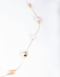 Gold Multi Coloured Pastel Acrylic Pearl Necklace - link has visual effect only