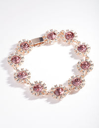 Rose Gold Gem Diamante Flower Bracelet - link has visual effect only