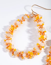 Orange Cluster Bead Teardrop Earrings - link has visual effect only