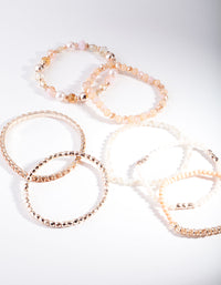 Rose Gold Peach Faceted Bead Bracelet Pack - link has visual effect only