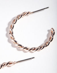 Rose Gold Twisted Hoop Earrings - link has visual effect only