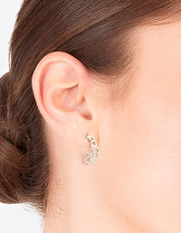 Silver Chain Link Hoop Earrings - link has visual effect only