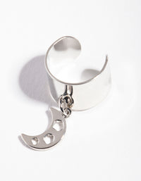 Silver Thick Crescent Moon Ear Cuff - link has visual effect only