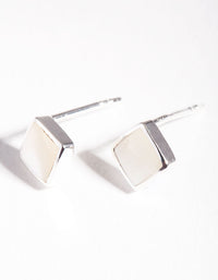 Sterling Silver Minimal Cube Stud Earrings - link has visual effect only