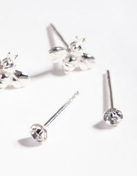 Sterling Silver Diamante Bee Stud Earring Pack - link has visual effect only