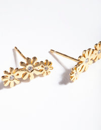 Gold Plated Sterling Silver Diamante Daisy Crawler Earrings - link has visual effect only