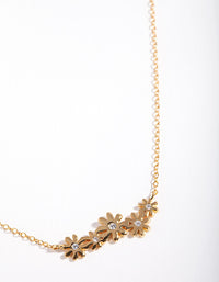 Gold Plated Sterling Silver Diamante Daisy Necklace - link has visual effect only