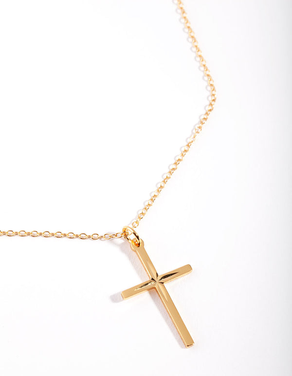 Sterling Silver Gold Cross Necklace