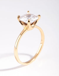 Gold Plated Sterling Silver 1.5 Carat Cushion Ring - link has visual effect only