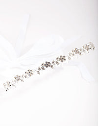 Silver Diamante Flower Tie Halo Headband - link has visual effect only