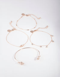 Rose Gold Ditsy Flower Bracelet 4-Pack - link has visual effect only