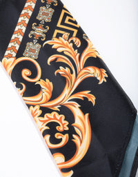 Black & Gold Print Bandana Hair Scarf - link has visual effect only