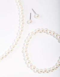 Kids Silver Classic Pearl Jewellery Set - link has visual effect only