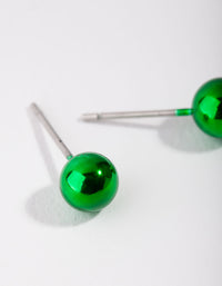 Green Festive Ball Stud Earrings - link has visual effect only