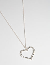 Silver Open Heart Necklace - link has visual effect only