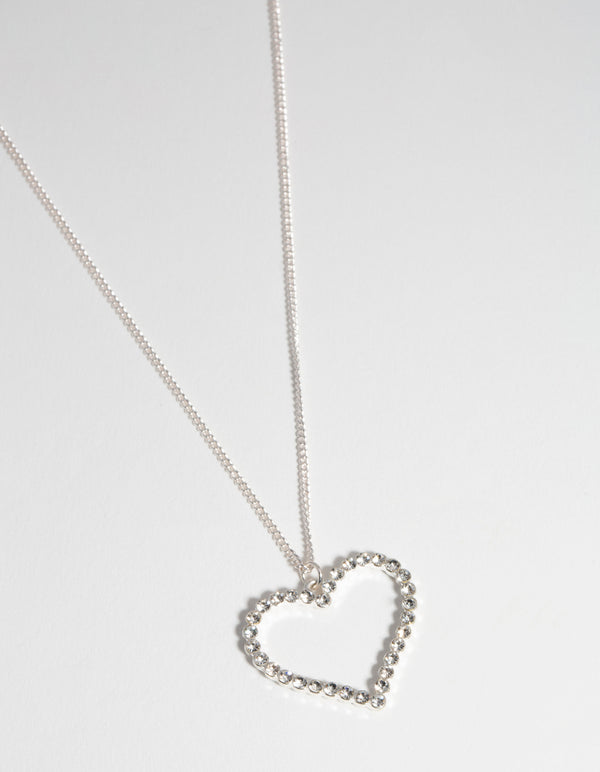 Silver Open Heart Necklace