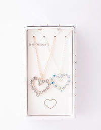 Mixed Metal Diamante Heart Necklace Pack - link has visual effect only