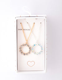 Mixed Metal Large Circle Diamante Necklace Pack - link has visual effect only