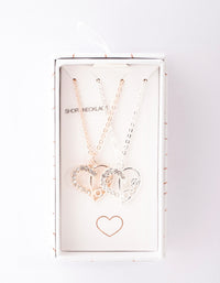 Mixed Metal Diamante Love Heart Necklace Pack - link has visual effect only