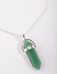 Silver Green Semi-Precious Cage Shard Necklace - link has visual effect only