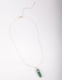 Silver Green Semi-Precious Cage Shard Necklace - link has visual effect only